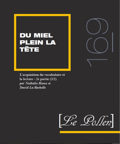 169 - L’acquisition du vocabulaire et la lecture - 2e partie