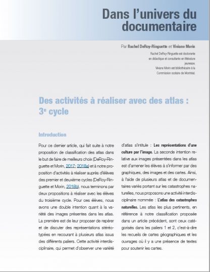 365 - Des activités à réaliser avec des atlas : 3e cycle