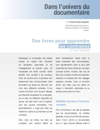 494 - Des livres pour apprendre les contraires (1re partie)