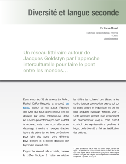 510 - Un réseau littéraire autour de Jacques Goldstyn par l’approche interculturelle pour faire le pont entre les mondes…