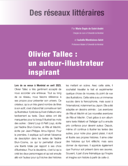 578 - Olivier Tallec : un auteur-illustrateur inspirant