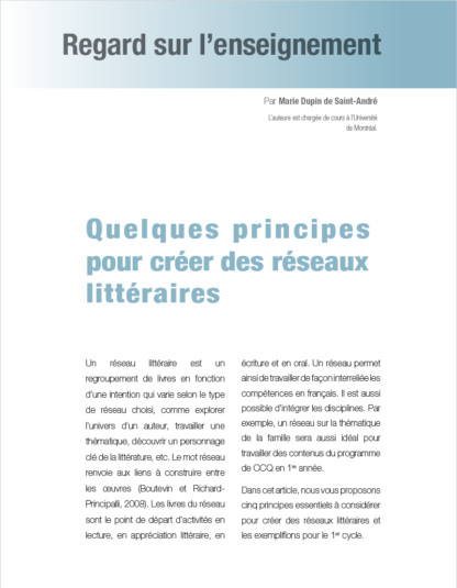 649 - Quelques principes pour créer des réseaux littéraires