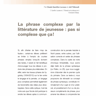 663 - La phrase complexe par la littérature de jeunesse : pas si complexe que ça !