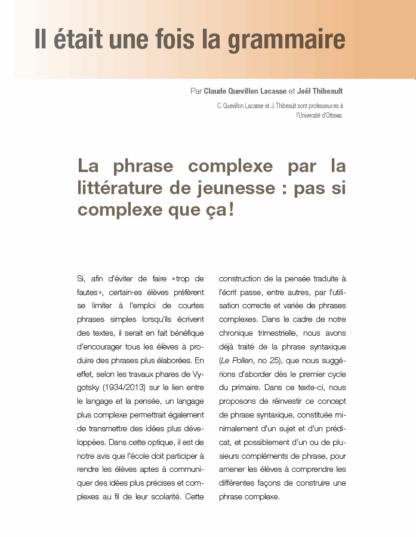 663 - La phrase complexe par la littérature de jeunesse : pas si complexe que ça !