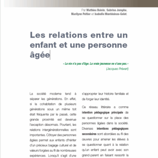 660 - Les relations entre un enfant et une personne âgée