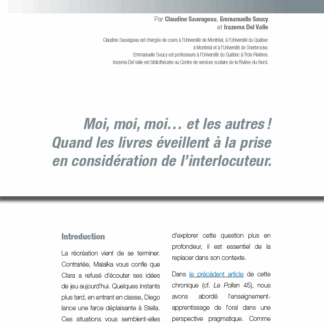669 - Moi, moi, moi… et les autres ! Quand les livres éveillent à la prise en considération de l’interlocuteur.
