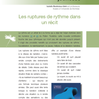697- Les ruptures de rythme dans un récit