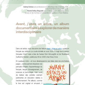709 - Avant, j’étais un arbre, un album documentaire à explorer de manière interdisciplinaire
